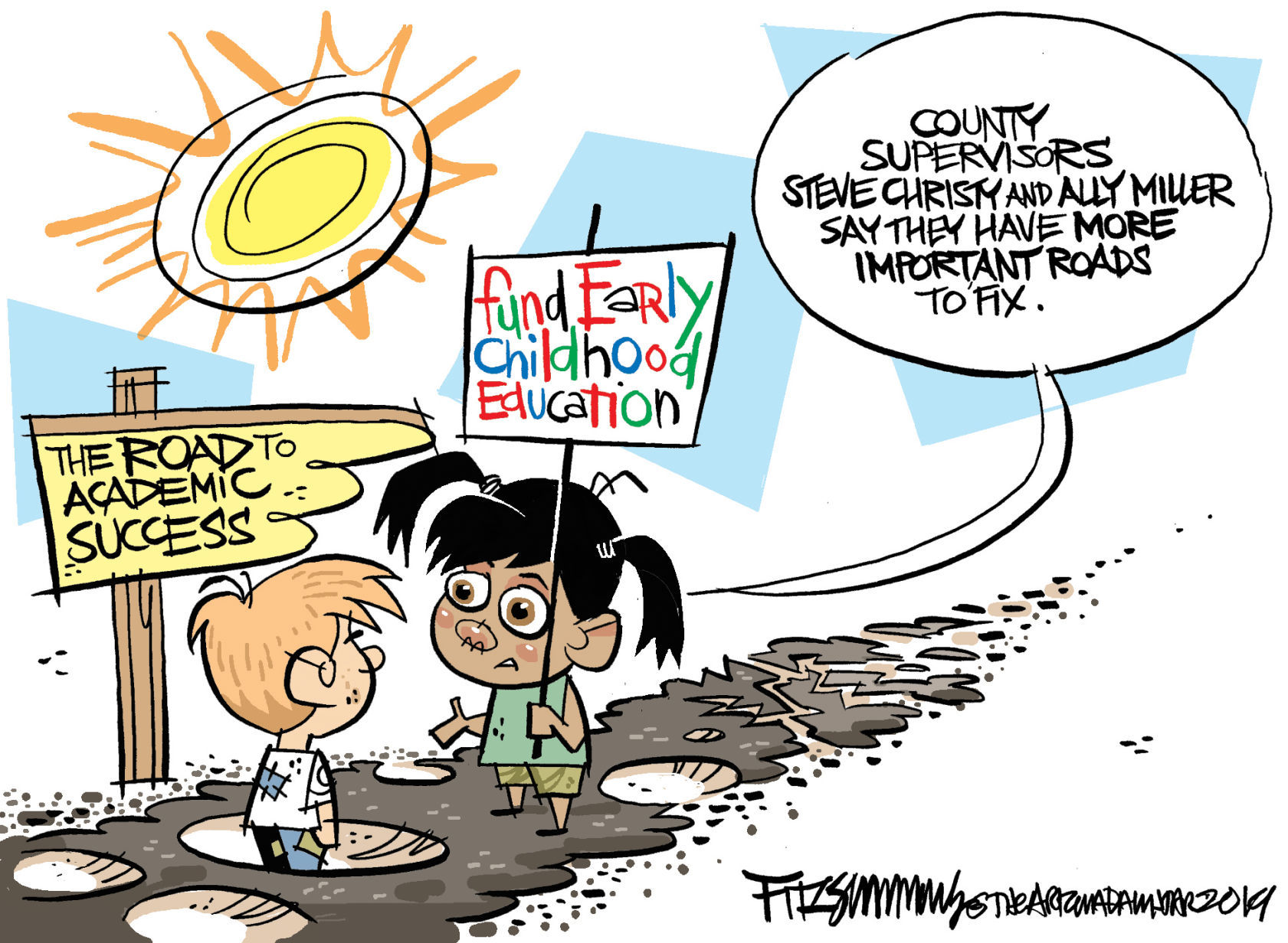 Daily Fitz Cartoon: Pima County's Roads